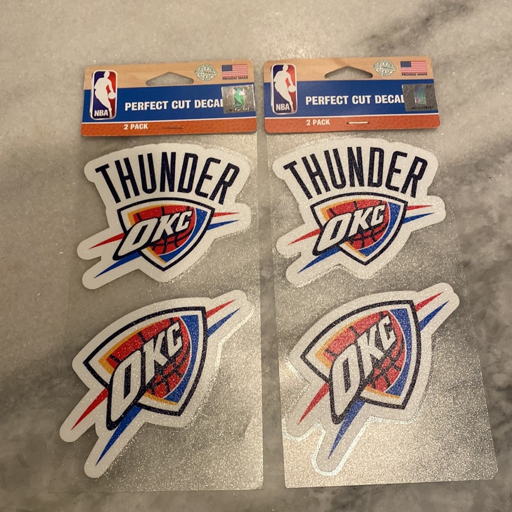2 sets of 2 Oklahoma City Thunder perfect cut decal